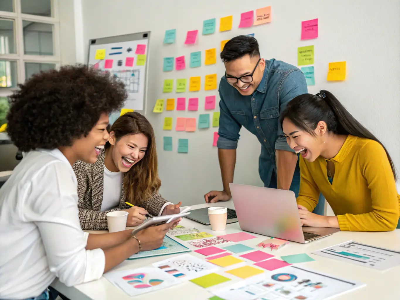 A professional team in University of Michigan colors, blue and maize yellow, collaboratively strategizing market entry for a new food product, emphasizing PSAND LLC's proactive approach.